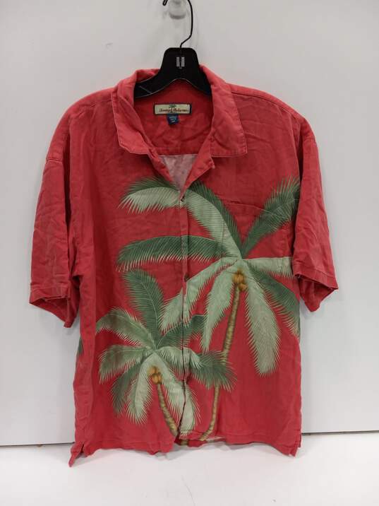 Tommy Bahama Men's Red Tropical Island Silk SS Button Up Shirt Size L image number 1