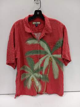 Tommy Bahama Men's Red Tropical Island Silk SS Button Up Shirt Size L