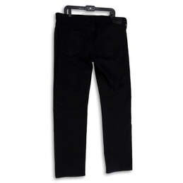 Mens Black Denim Dark Wash Stretch Pocket Straight Leg Jeans Size 38 alternative image