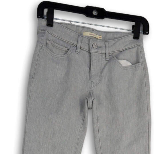 Womens Gray 711 Denim Light Wash Stretch Pockets Skinny Leg Jeans Size 24 image number 3