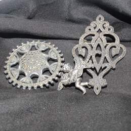Assortment of 3 Judith Jack Sterling Silver Brooches - 55.4g