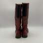 Sergio Tamani Womens Maroon Round Toe Side Zip Tall Knee High Boots Size 40 image number 4