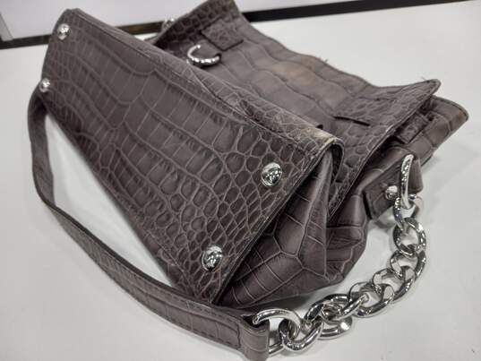 Michael Kors Croc Embossed Brown Leather Purse image number 3