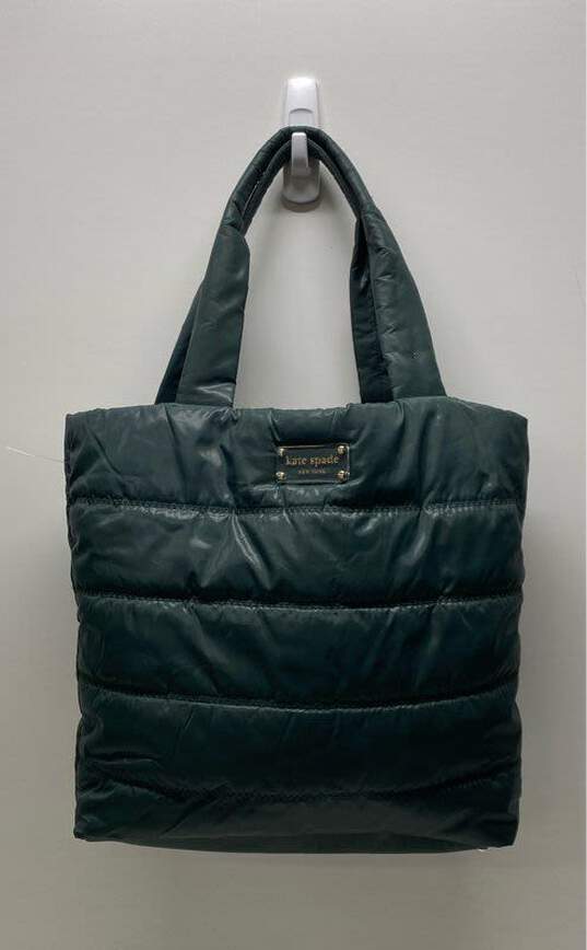 Kate Spade Puffer Nylon Tote Green image number 1