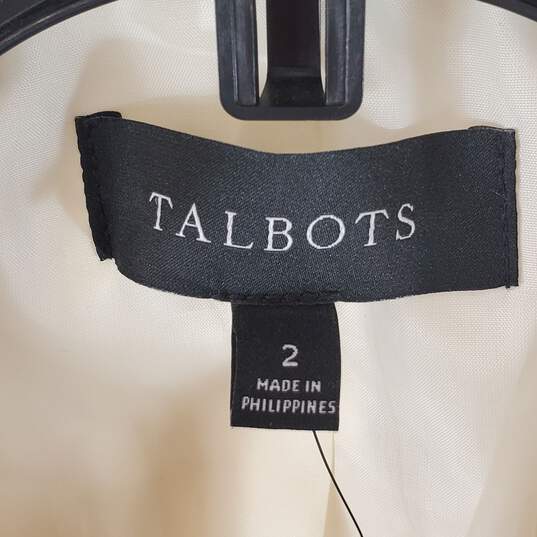Talbots Women White & Pink Tweed Jacket Sz 2 NWT image number 3