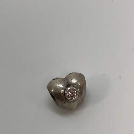 Designer Pandora 925 ALE Sterling Silver Cubic Zirconia Heart Beaded Charm image number 2