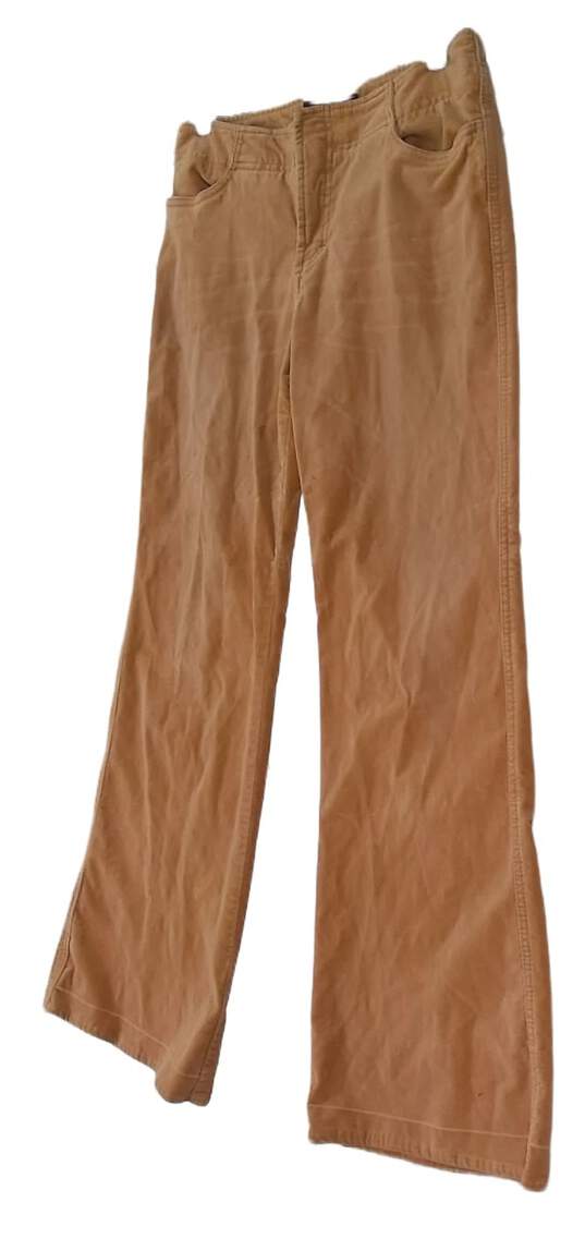 Womens Tan Flat Front Pockets Casual Flared Leg Chino Pants Size 5-6 image number 1