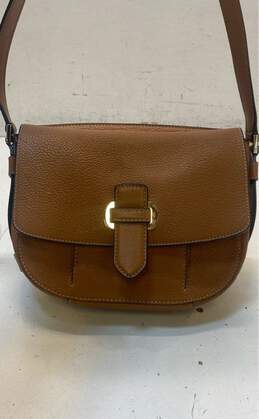 Michael Kors Romy Brown Leather Crossbody Bag