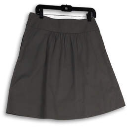 Womens Gray Stretch Pleated Front Side Zip Knee Length A-Line Skirt Size 6 alternative image