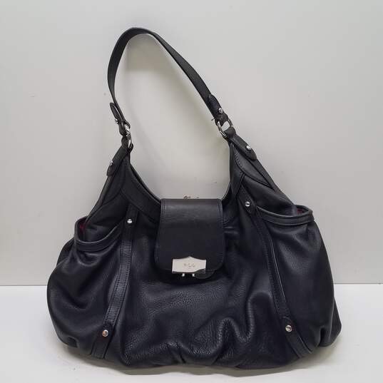 Lauren Ralph Lauren Pebble Leather Hobo Shoulder Bag Black image number 7