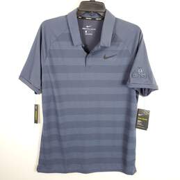 Nike Men Blue Cooling Striped Polo Shirt M NWT