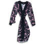 Womens Black Bamboo Branches Print V-Neck Robe Sheer Shift Dress Size XS image number 1