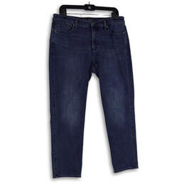 Womens Blue Denim Medium Wash 5 Pocket Design Straight Leg Jeans Size 8