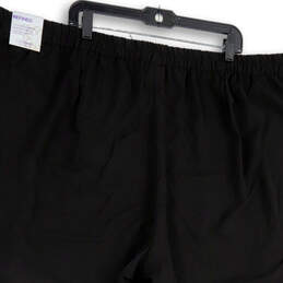 NWT Womens Black Flat Front Pockets Elastic Waist Ankle Dress Pants Size 5X alternative image