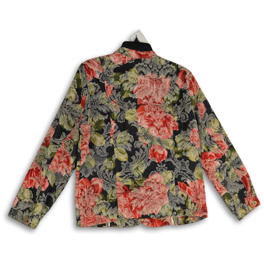Womens Multicolor Floral Long Sleeve Button Front Jacket Size X-Large image number 2