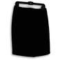 Womens Black Flat Front Back Zip Knee Length Straight & Pencil Skirt Size 4 image number 1
