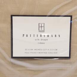 Potterbarn Silk Drape Rideau Pole Pocket 50x84 Inches-Gold alternative image