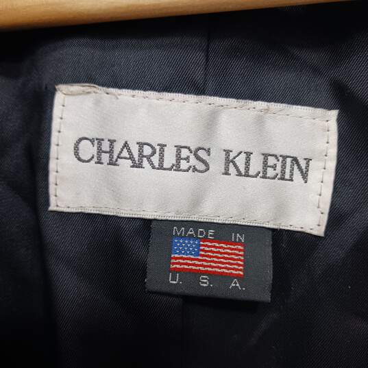 Women's Black Charles Klein Faux Fur Coat Size XL image number 3
