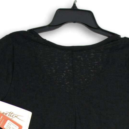 NWT Gottex Studio Womens Black Scoop Neck Short Sleeve Blouse Top Size Small image number 4