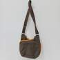 Womens Brown Orange Zipper Outer Pockets Adjustable Strap Crossbody Bag image number 2