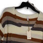 NWT Womens Multicolor Striped V-Neck Long Sleeve Pullover Sweater Size S image number 3