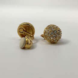 Designer Swarovski Gold-Tone Rhinestone Round Fashionable Drop Earrings alternative image