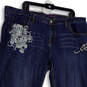 Womens Blue Denim Medium Wash Stretch Pocket Straight Leg Ankle Jeans Sz 24 image number 4