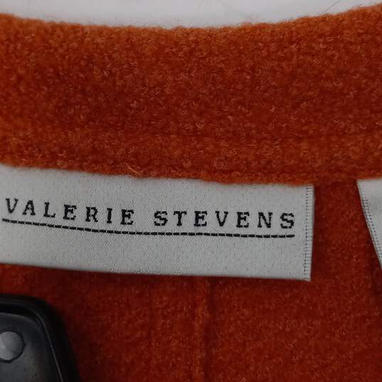 Valerie Stevens Orange Woolmark Blend 3-Button Blazer Size 8 image number 4