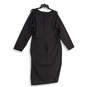 NWT Womens Black Cold Shoulder V-Neck Back Zip Sheath Dress Size 18/20 image number 2