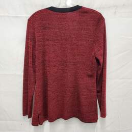 Misook WM's 100% Acrylic Red & Black Trim Cardigan Sweater Size S alternative image