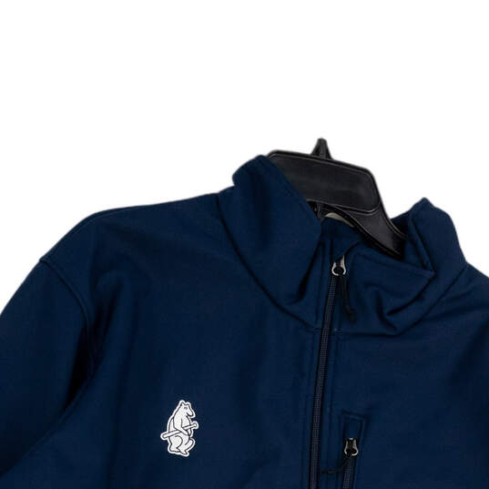 Mens Blue Regular Fit Long Sleeve Pocket Full-Zip Windbreaker Jacket Sz XL image number 3