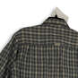 Mens Green Beige Plaid Long Sleeve Collared Button-Up Shirt Size Medium image number 4