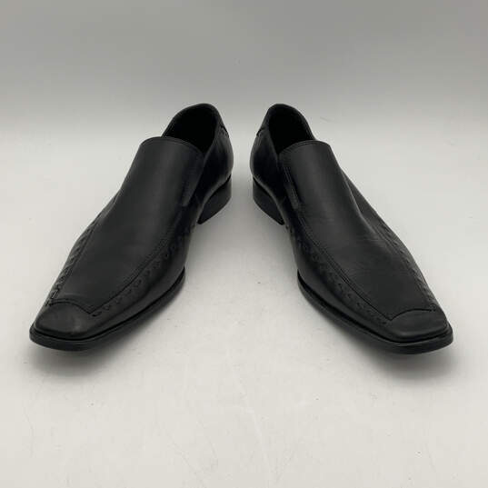 NWT Mens Wesley 83FW17 Black Leather Square Toe Slip-On Loafer Shoes Sz 9 image number 5
