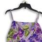 NWT Womens Purple Floral Lace Spaghetti Strap Back Zip Mini Dress Size 12 image number 3