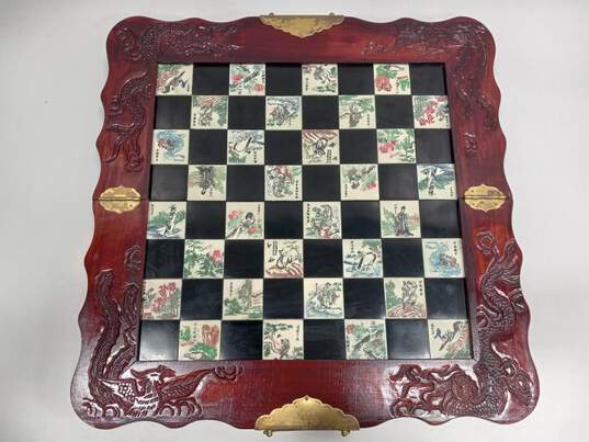 Set of 2 Chinese Chess Boards in Hand Carved Wooden Case image number 2