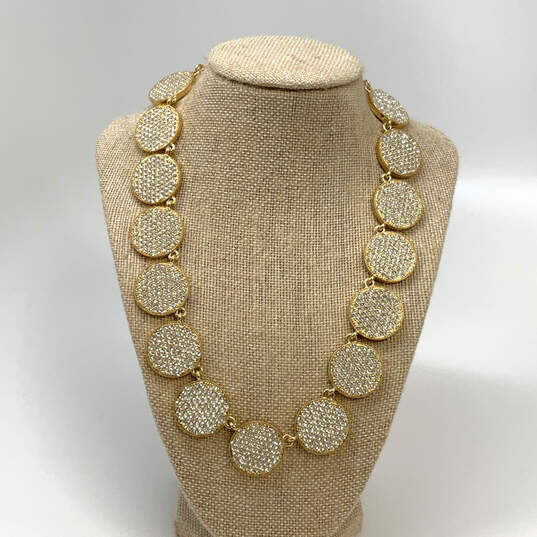 Designer Kate Spade Gold-Tone Rhinestone Spot Collar Necklace With Dust Bag image number 1