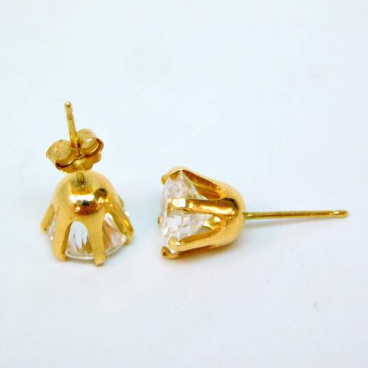 14K Yellow Gold Cubic Zirconia Statement Post Earrings 2.2g image number 4