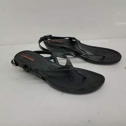 Prada Black Slingback Wedge Sandals Size 9 alternative image