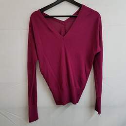 Magenta v neck silky knit sweater women's XS