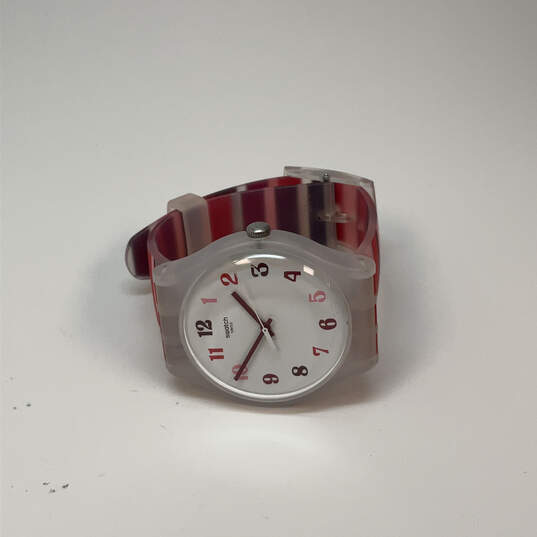 Designer Swatch Swiss White Round Dial Adjustable Analog Wristwatch image number 3