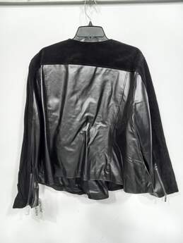 Jessica London Women's Black Leather Zip Moto Jacket Size 28 alternative image