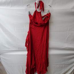 Free People Red Sleeveless Wrap Around Maxi Dress Size S
