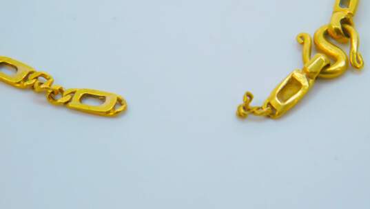 Fancy 22k Yellow Gold Link Chain Bracelet For Repair 3.4g image number 2