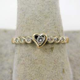 10K White Gold 0.12 CTTW Diamond Heart Ring 2.0g alternative image