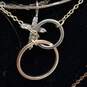 Sterling Silver Crystal Leather Sz 5 Ring + Bracelet + Pendant Necklace Bundle 7pcs 11.7g image number 4