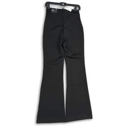 NWT Express Womens Black Flat Front High Rise Flared Leg Dress Pants Size M alternative image