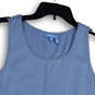 NWT Womens Blue Scoop Neck Sleeveless Side Button Tank Top Size Small image number 3