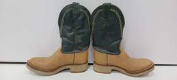 Toni Lama Women's Beige and Green Leather Cowboy Boots Size 7 alternative image