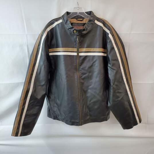 Black with White and Beige Trim Jacket Size XL image number 1
