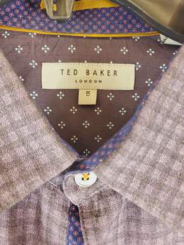 Ted Baker Men Purple + Black Plaid Shirt 5 alternative image
